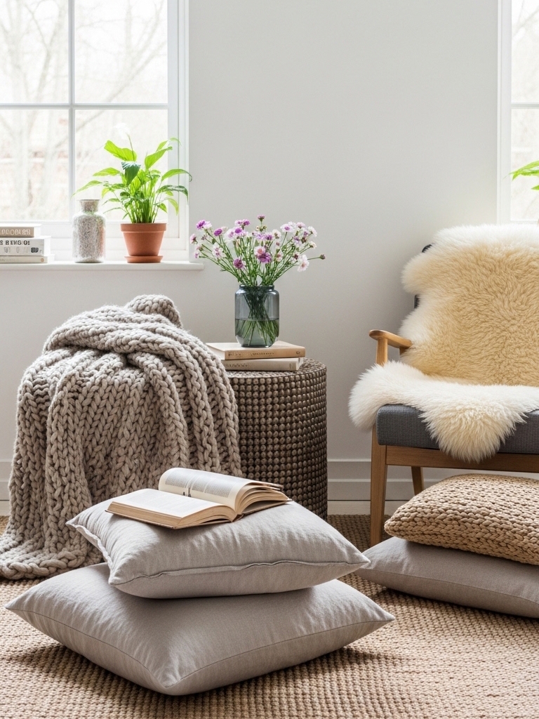15 Scandinavian Decor Ideas That Look High-End on a Baby Budget 7 Scandinavian Budget Decor Ideas - Layer Textures, Not Colors