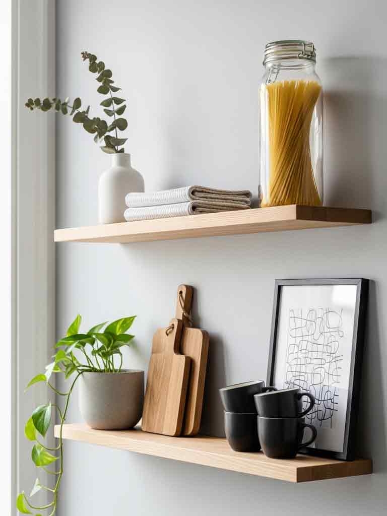 15 Scandinavian Decor Ideas That Look High-End on a Baby Budget 11 Scandinavian Budget Decor Ideas - Use Open Shelving Strategically