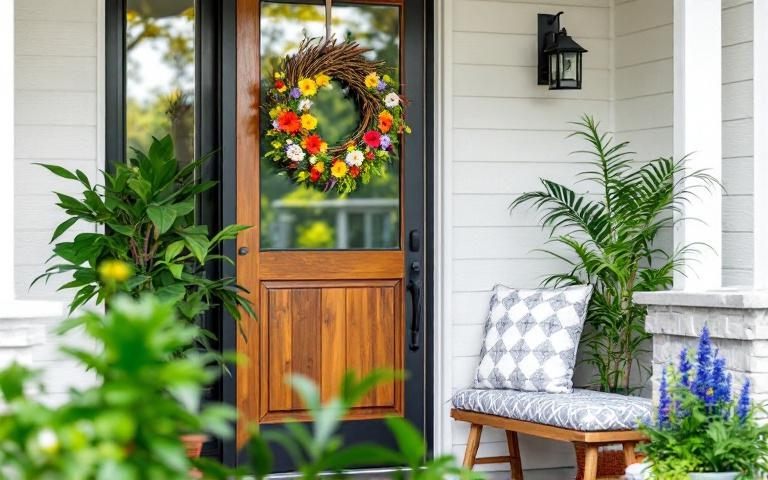 How I Fixed My Boring Summer Front Door Decor Entrance