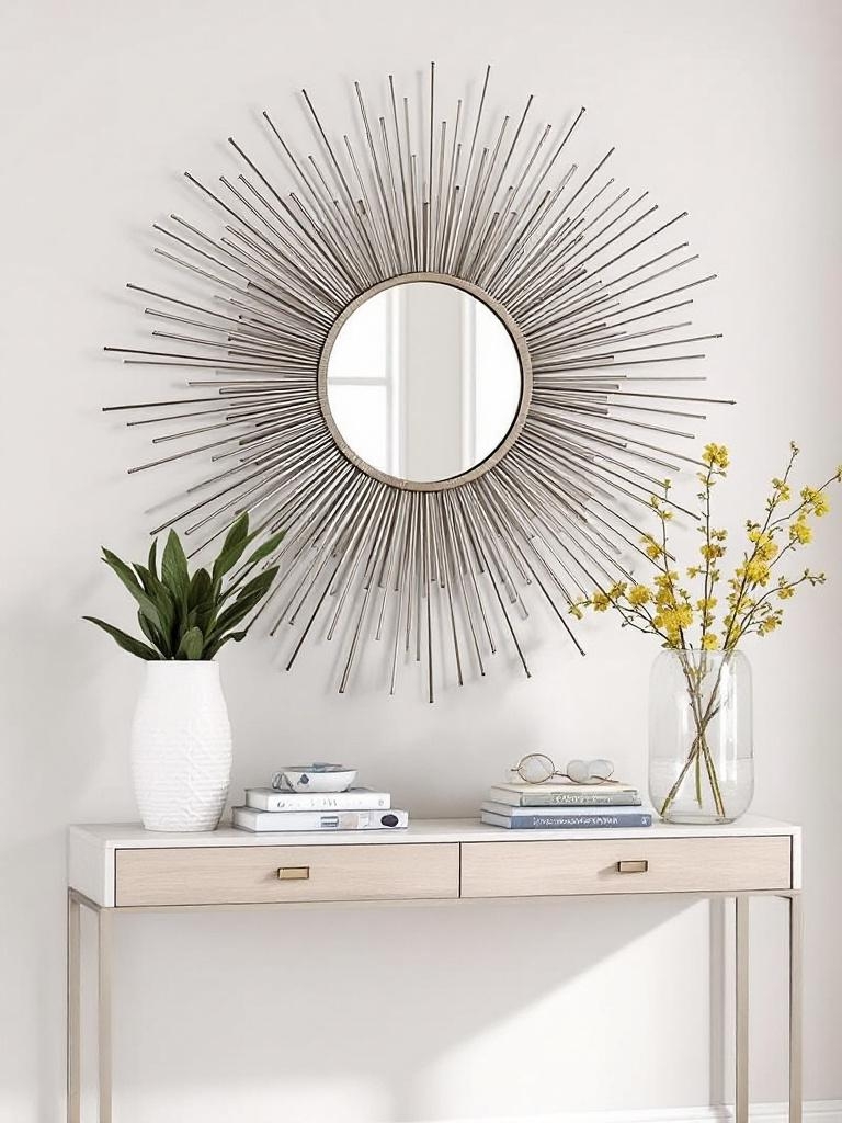 Sunburst Mirrors and Metallic Accents