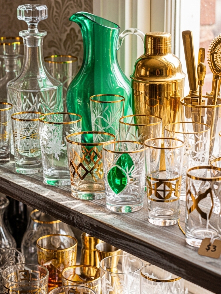 Steal-Worthy Style: The Ultimate Guide to Thrift Store Decor on a Budget 6 The Ultimate Guide to Thrift Store Decor on a Budget - Glassware and Bar Accessories