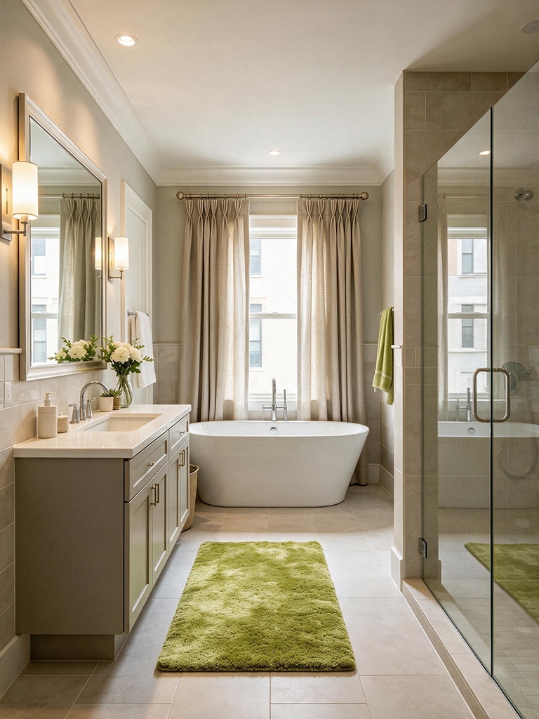 11 Apartment Bathroom Decor Ideas That Look Expensive Without the Price Tag 12 Bath Mat and Textile Layering apartment bathroom