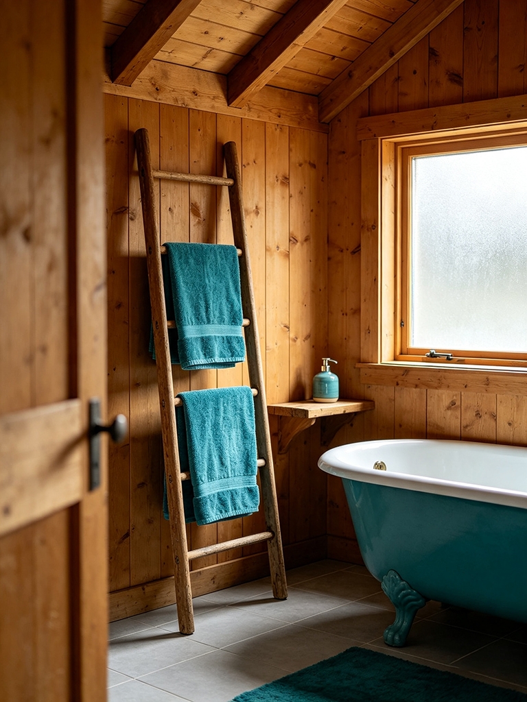 17 Bathroom Furniture Ideas That Turn Everyday Washrooms Into Luxury Spaces 16 Bathroom Ladder Towel Rack