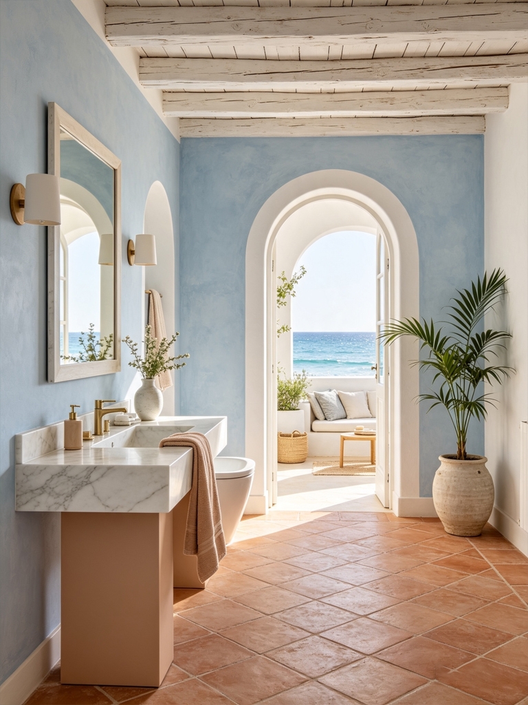 17 Bathroom Furniture Ideas That Turn Everyday Washrooms Into Luxury Spaces 15 Marble-Top Console Table for bathroom decor