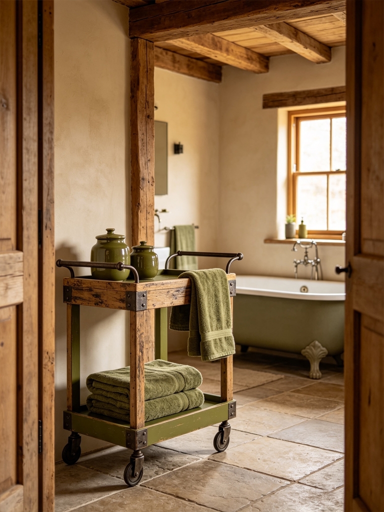 17 Bathroom Furniture Ideas That Turn Everyday Washrooms Into Luxury Spaces 12 Bathroom Repurposed Bar Cart
