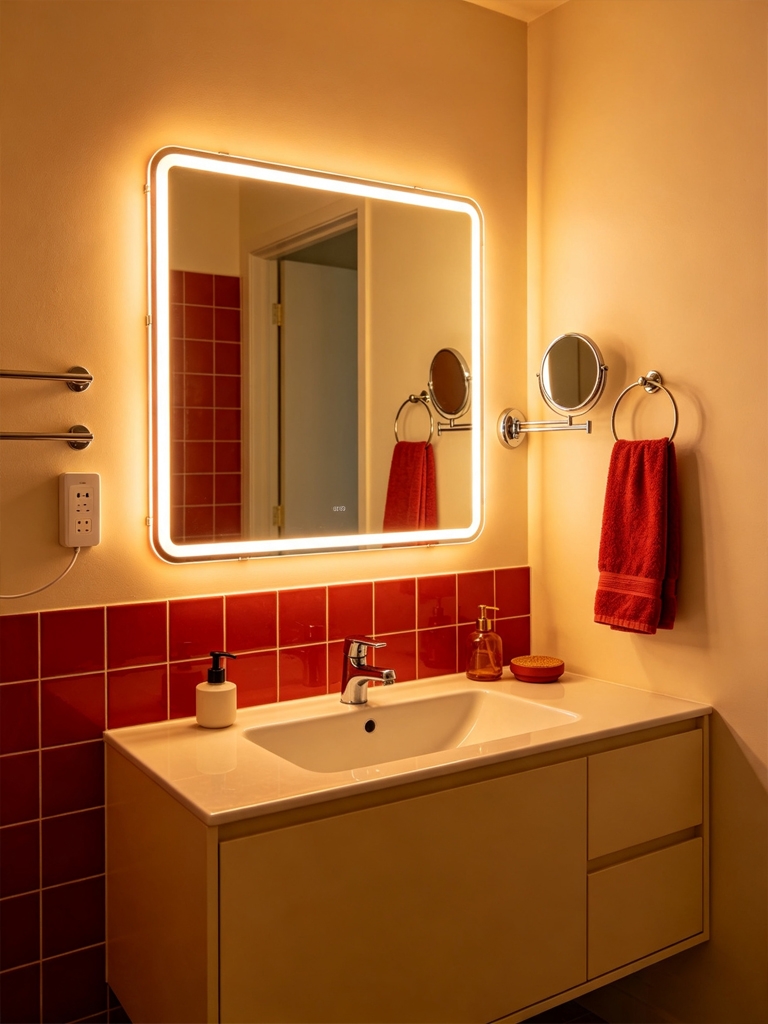 11 Apartment Bathroom Decor Ideas That Look Expensive Without the Price Tag 9 Battery LED Vanity Light Strip bathroom