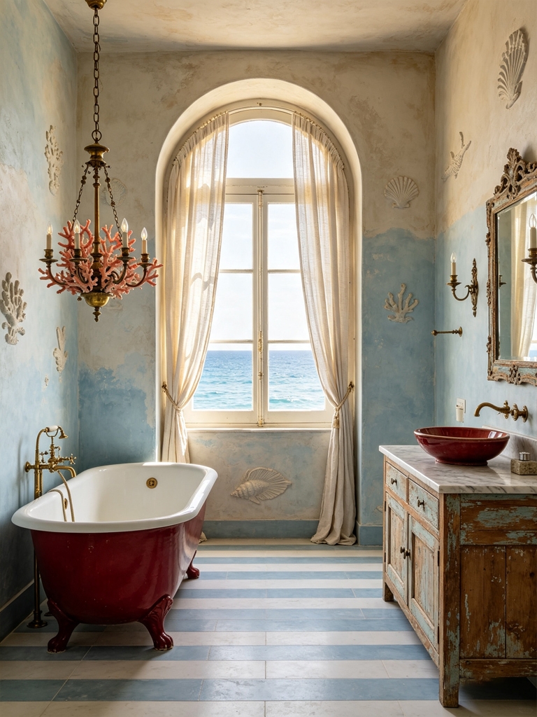 15 Coastal Bathroom Decor Ideas That Make Your Home Feel Like a Luxury Beach Resort 6 coastal bathroom design textured plaster walls