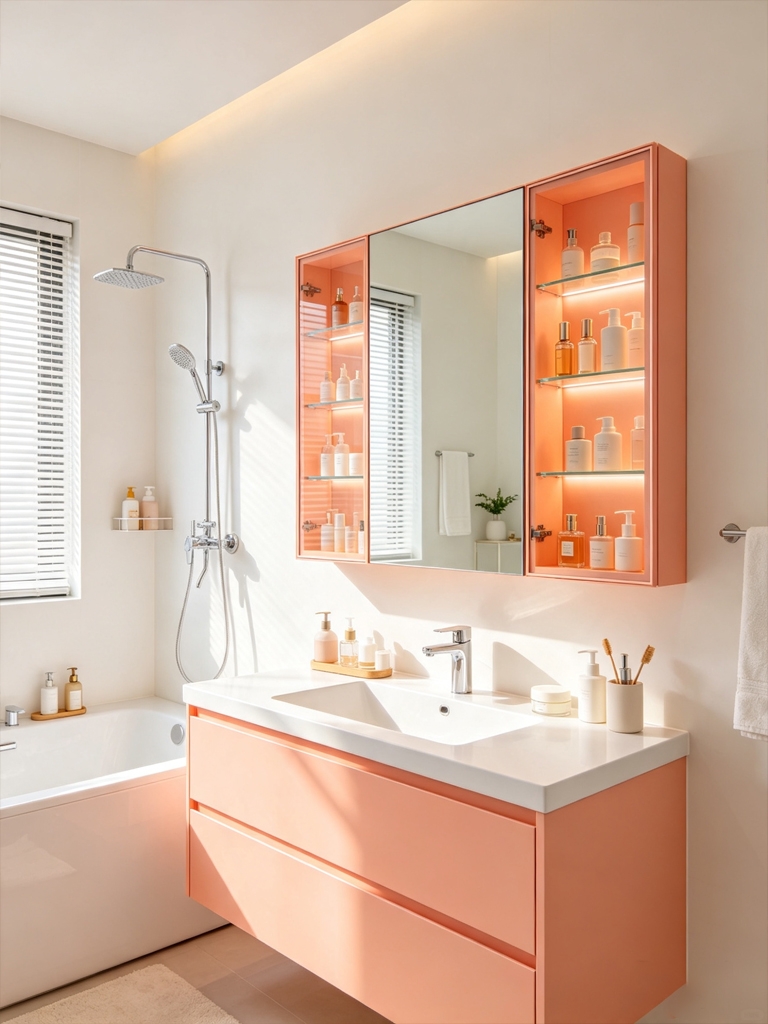 17 Bathroom Furniture Ideas That Turn Everyday Washrooms Into Luxury Spaces 19 Glass-Front Wall Cabinet on bathrooms