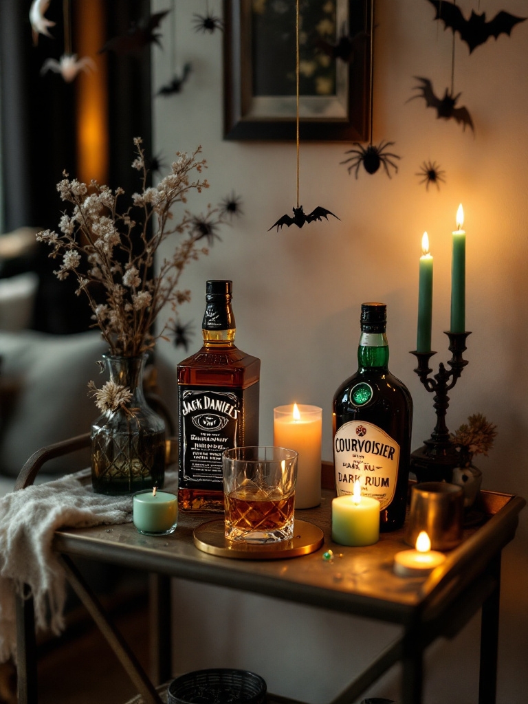 13 Tasteful and Elegant Halloween Decor Ideas for a Home That Feels Like You 17 Style Your Bar Cart for Autumn - Tasteful and Elegant Halloween Decor