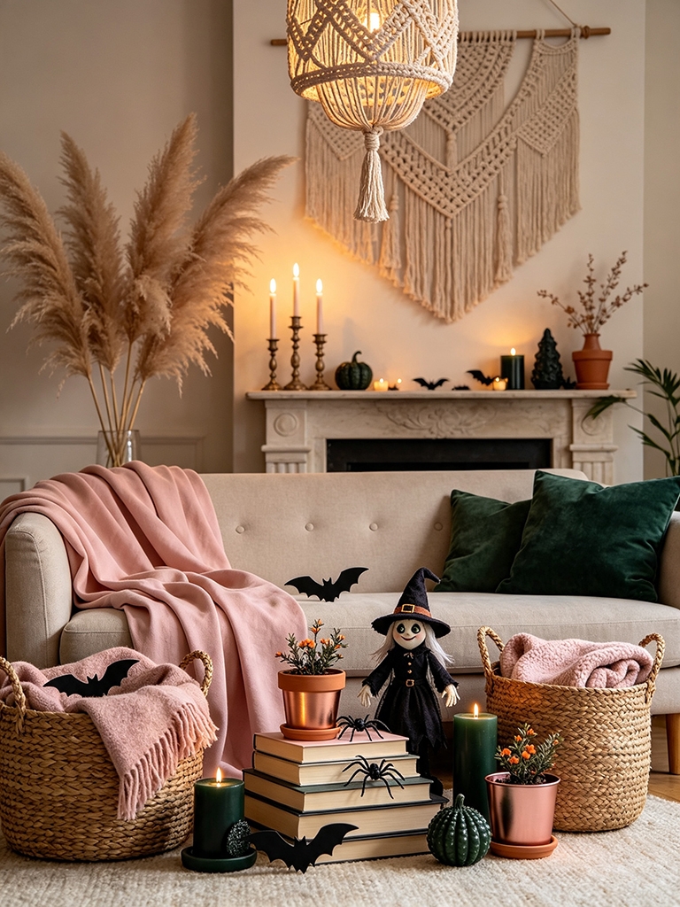 10 Girly Pink Halloween Decor Ideas That Feel Spooky and Chic 15 Boho Halloween decor with pink elements