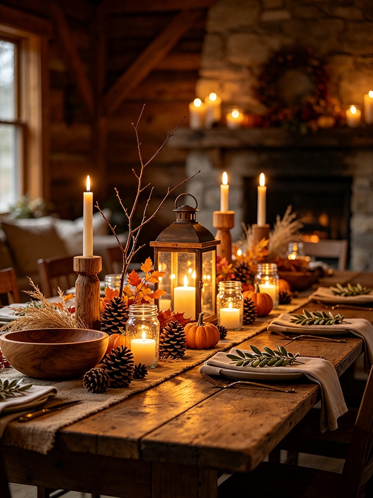 11 Fall Thanksgiving Decor Ideas for Hosting Dinner 8 Fall Thanksgiving Decor Ideas - Dim the Lights and Add Candles