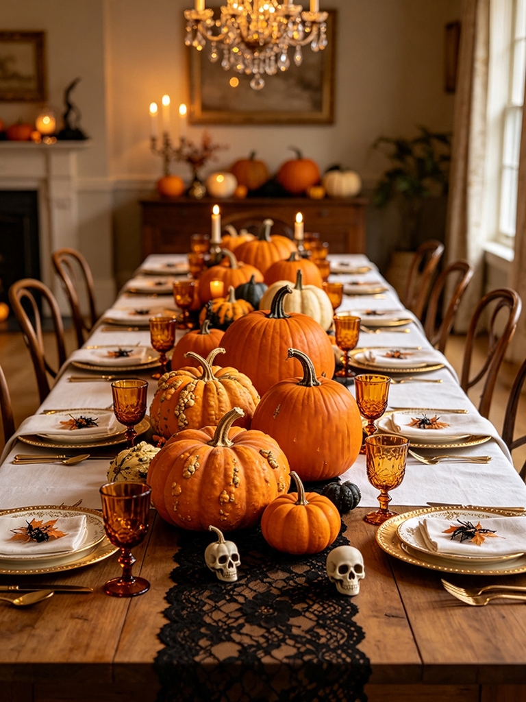13 Tasteful and Elegant Halloween Decor Ideas for a Home That Feels Like You 8 Tasteful and Elegant Halloween Decor - Heirloom Pumpkins on a Tablescape