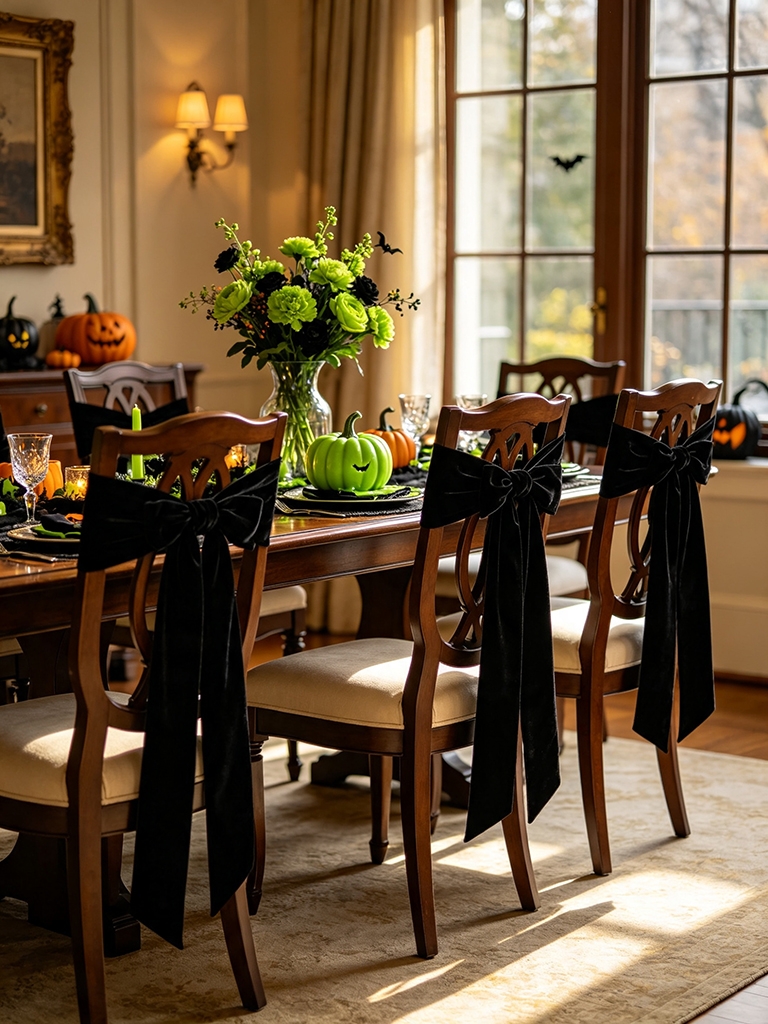 13 Tasteful and Elegant Halloween Decor Ideas for a Home That Feels Like You 10 Tasteful and Elegant Halloween Decor - Velvet Ribbons for Instant Glam