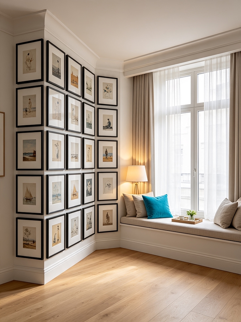 11 Corner Wall Gallery Ideas That Make Awkward Walls Feel Intentional 16 Floor-to-Ceiling Corner Drama - Corner Wall Gallery Ideas