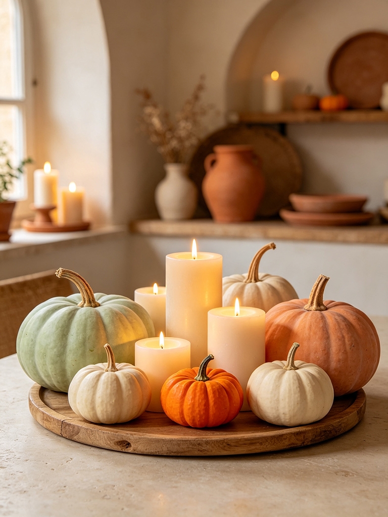 15 Neutral Fall Decor Ideas for a Timeless Autumn Home 20 Gather the Gourds And a Green One - Neutral Fall Decor Ideas