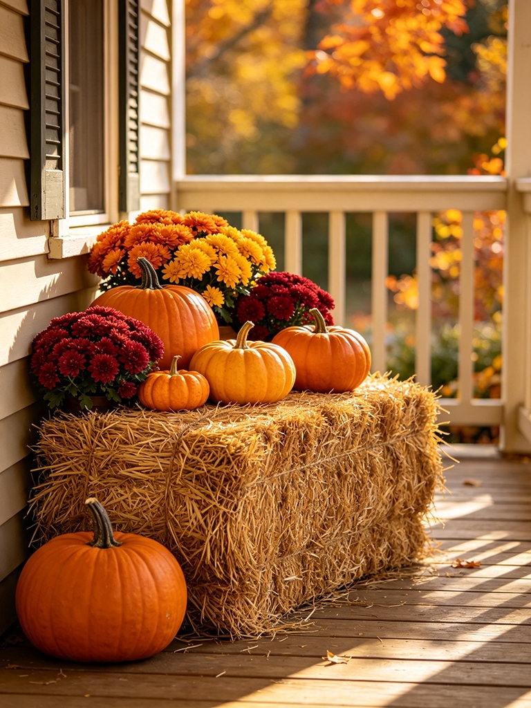 15 Fall Front Porch Decor Ideas Everyone Will Copy 7 Fall Front Porch Decor Ideas - Hay Bale Seating and Display