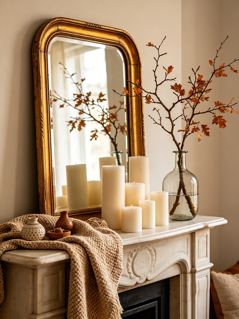 15 Neutral Fall Decor Ideas for a Timeless Autumn Home 18 A Moment for the Mantel - Neutral Fall Decor Ideas