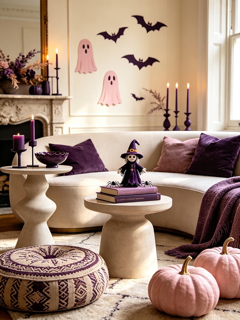 10 Girly Pink Halloween Decor Ideas That Feel Spooky and Chic 11 Pink Halloween patterned wallpaper