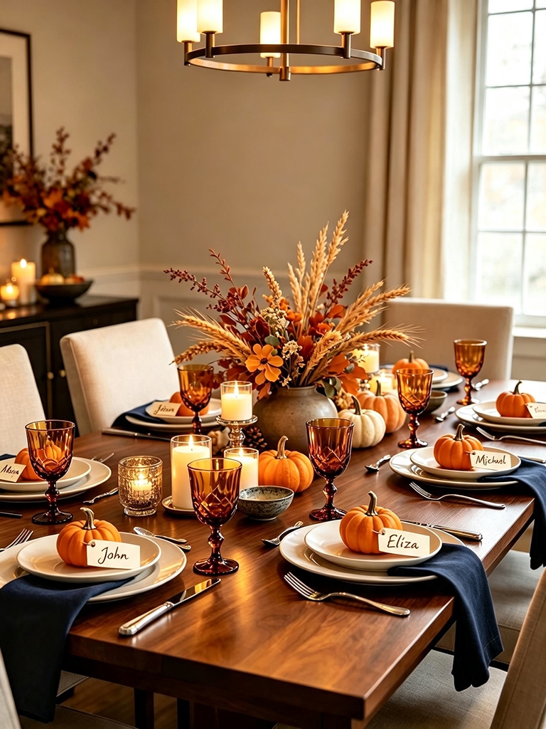 11 Fall Thanksgiving Decor Ideas for Hosting Dinner 11 Fall Thanksgiving Decor Ideas - Use Real Pumpkins as Place Cards