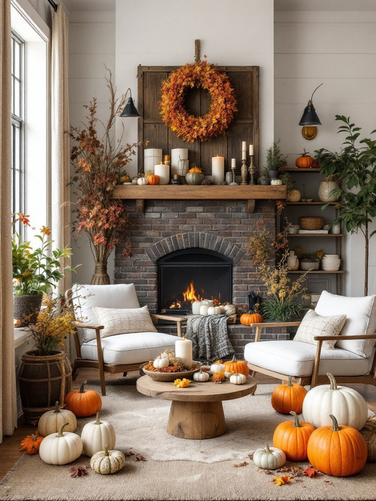 11 Cheap Fall Decor Ideas That Look Surprisingly Luxurious 15 Cheap Fall Decor Ideas - Build a Small Shelf or Mantel Moment