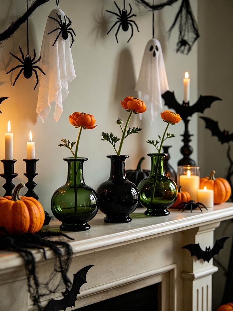 13 Tasteful and Elegant Halloween Decor Ideas for a Home That Feels Like You 20 Single Stems in Dark Vases - Tasteful and Elegant Halloween Decor