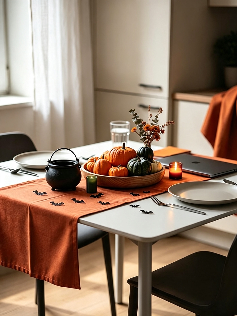 11 Small Apartment Halloween Decor Ideas for a Minimalistic, Chic Look 15 Update the Dining Table Without a Full Tablescape