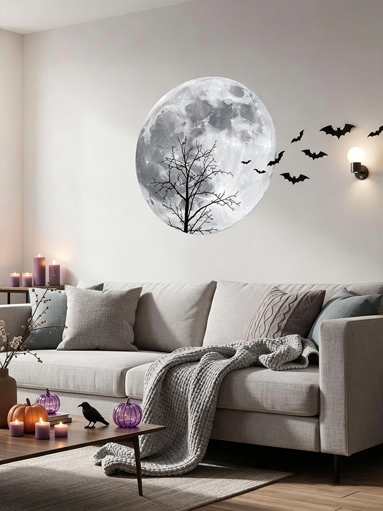 11 Small Apartment Halloween Decor Ideas for a Minimalistic, Chic Look 16 Add Removable Halloween Wall Decor Instead of Anything Permanent