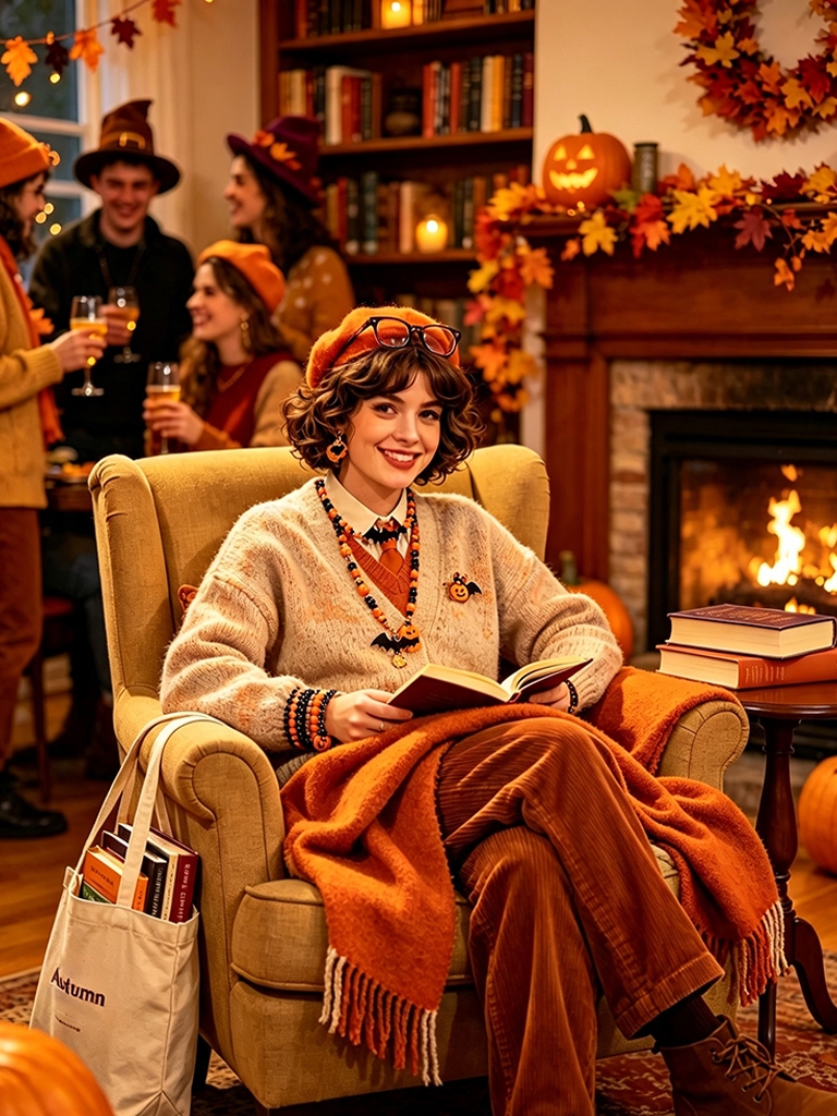 10 Classy Halloween Costumes That Match Any Party and Home Decor 9 The Cozy Autumn Librarian Classy Halloween Costumes
