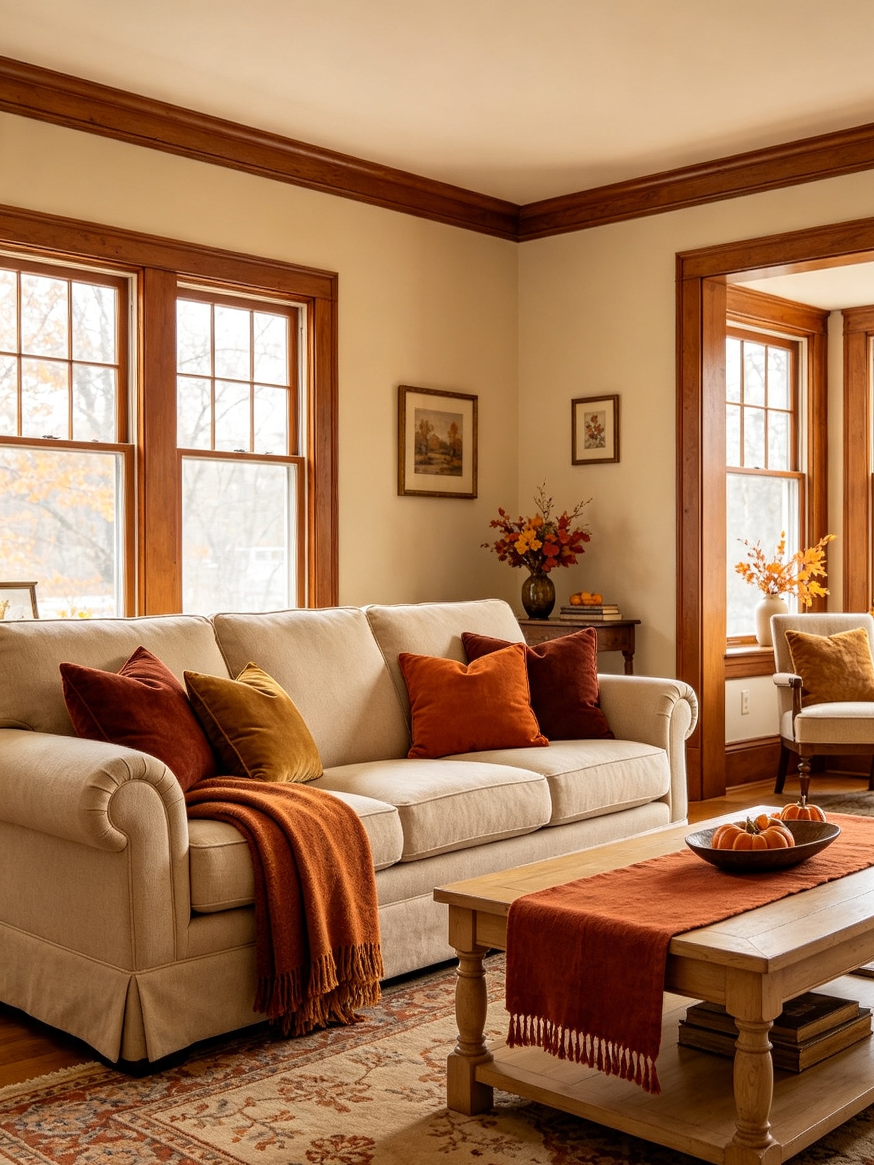 9 Fall Thanksgiving Decor Ideas for Every Room 17 Fall Thanksgiving Decor Ideas - Keep Color Grounded with Neutral Anchors