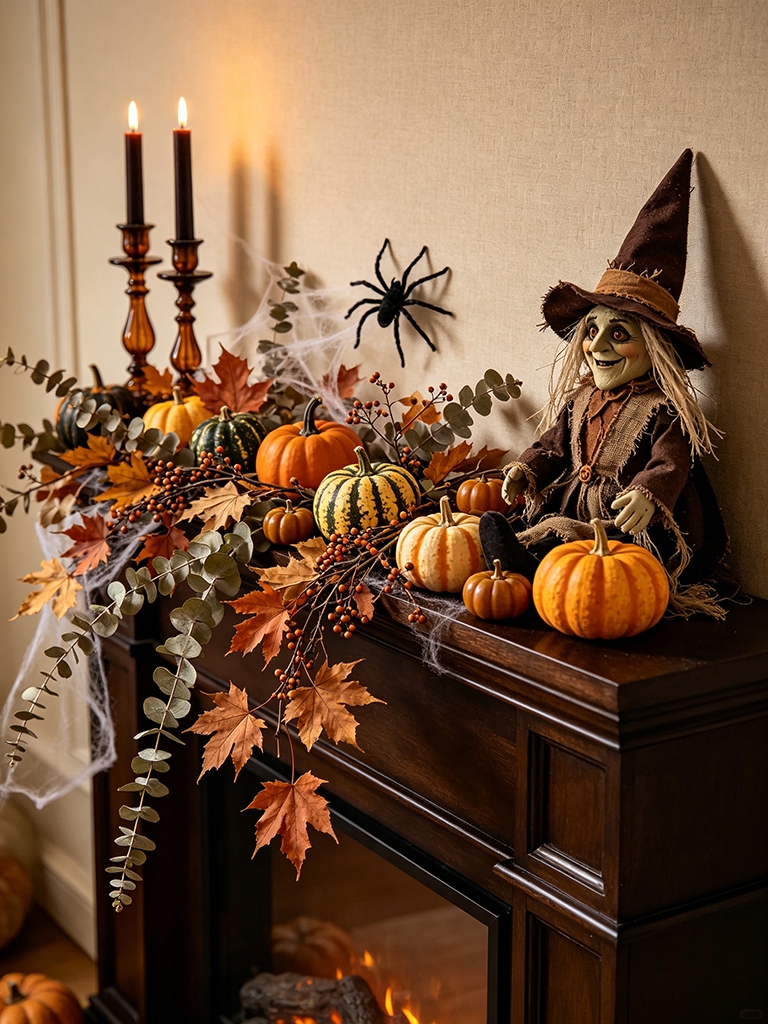 10 Halloween Mantel Decor Ideas That Feel Festive, Not Fussy 6 Halloween Mantel Decor Ideas Build a Loose, Asymmetrical Garland