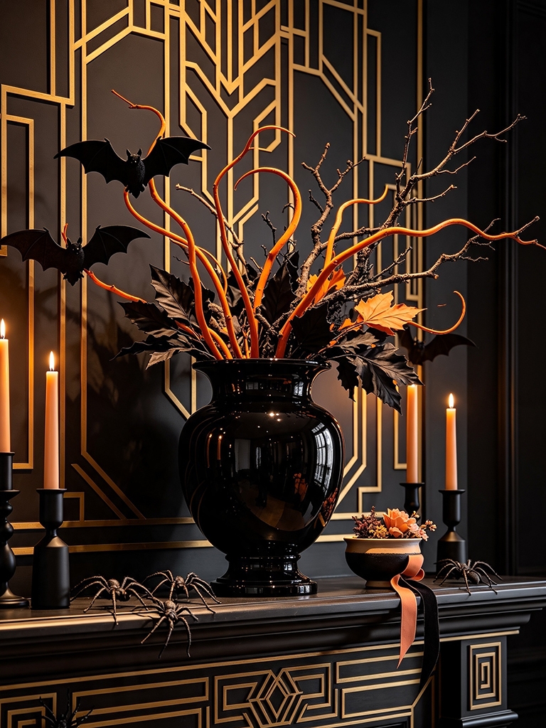 10 Halloween Mantel Decor Ideas That Feel Festive, Not Fussy 8 Add One Halloween mantel Statement Piece Instead of Many Small Ones