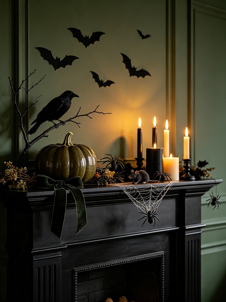 10 Halloween Mantel Decor Ideas That Feel Festive, Not Fussy 13 Add Silhouettes Without Going Full Costume Store - Halloween Mantel Decor Ideas