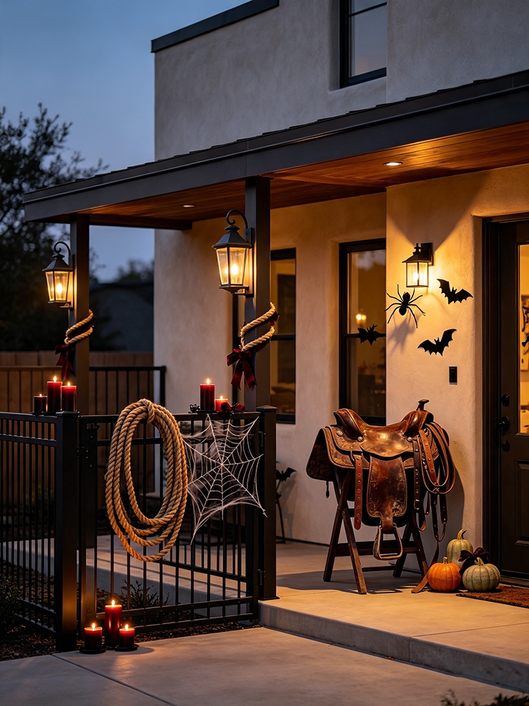 11 Western Halloween Decor Ideas for a Rustic Spooky Home 7 Western Halloween Decor Rope and Leather Accents