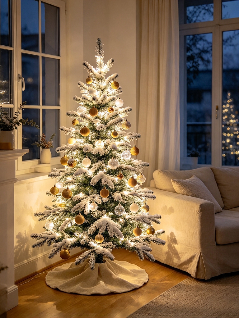 15 Christmas Tree Decor Ideas to Try in 2026 25 Flocked Tree with White Lights