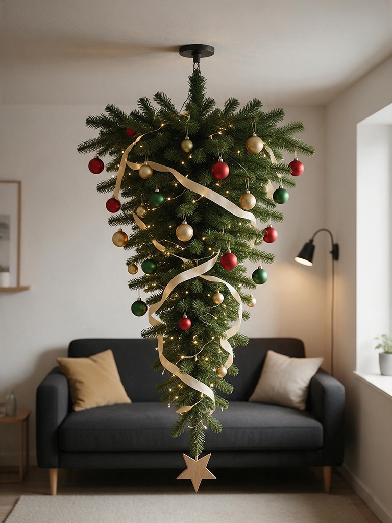 15 Christmas Tree Decor Ideas to Try in 2026 13 "Upside-Down Christmas Tree