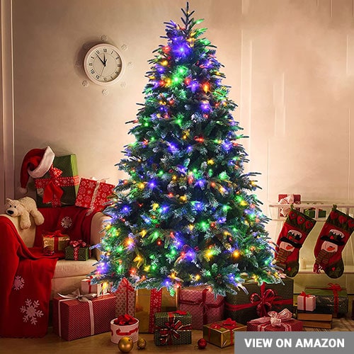Goplus Pre-Lit Christmas Tree Color Full Lights