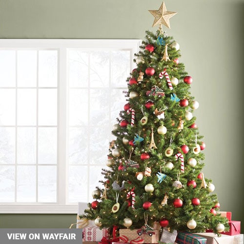 Green Fir Christmas Tree Clear White Lights