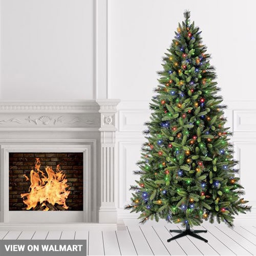 Holiday Time Pre-Lit Cameron Pine Artificial Christmas Tree Full Lights