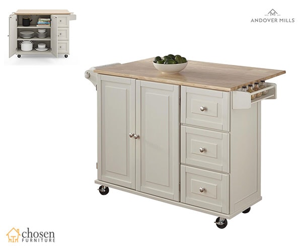 Kuhnhenn Kitchen Cart with Solid Wood Top