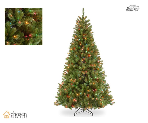North Valley Green Spruce Artificial Christmas Tree Multi-Color Lights