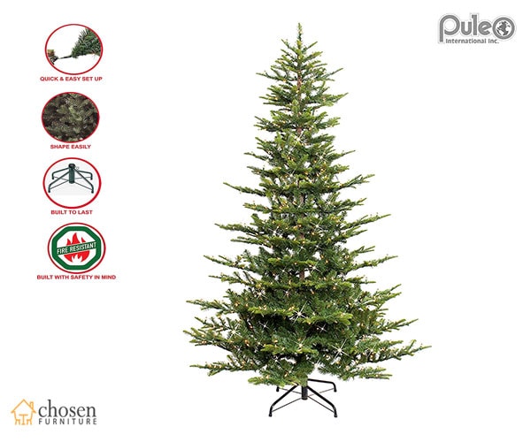 Puleo Pre-Lit Aspen Fir Artificial Christmas Tree Clear Lights